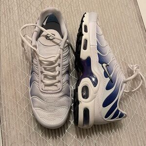 Nike Air Max Plus White and Navy Sneakers